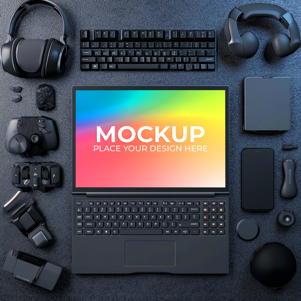 Responsive Website Layout on Laptop Screen psd