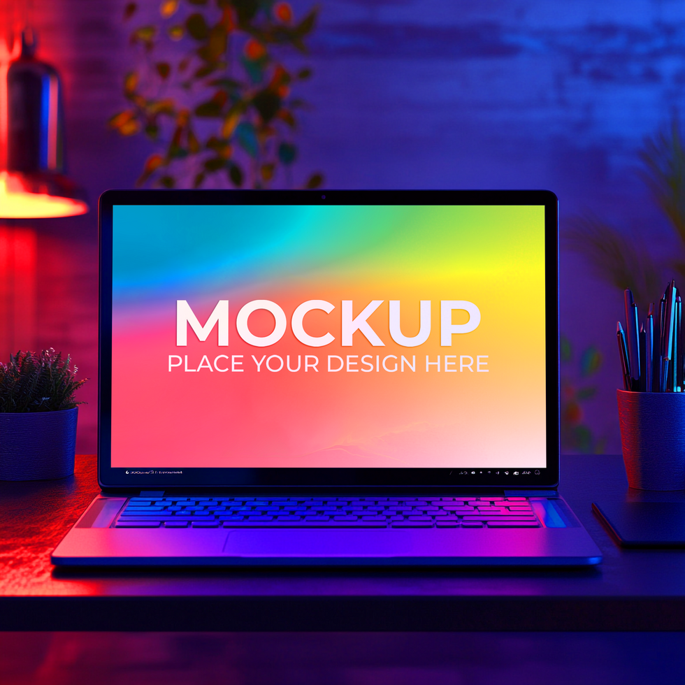 Editable Laptop Layout for Portfolio Showcase psd