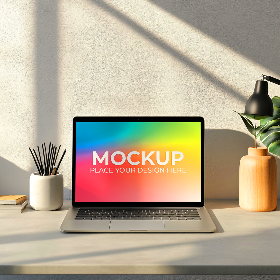 Modern UI Design Shown on Laptop Screen psd