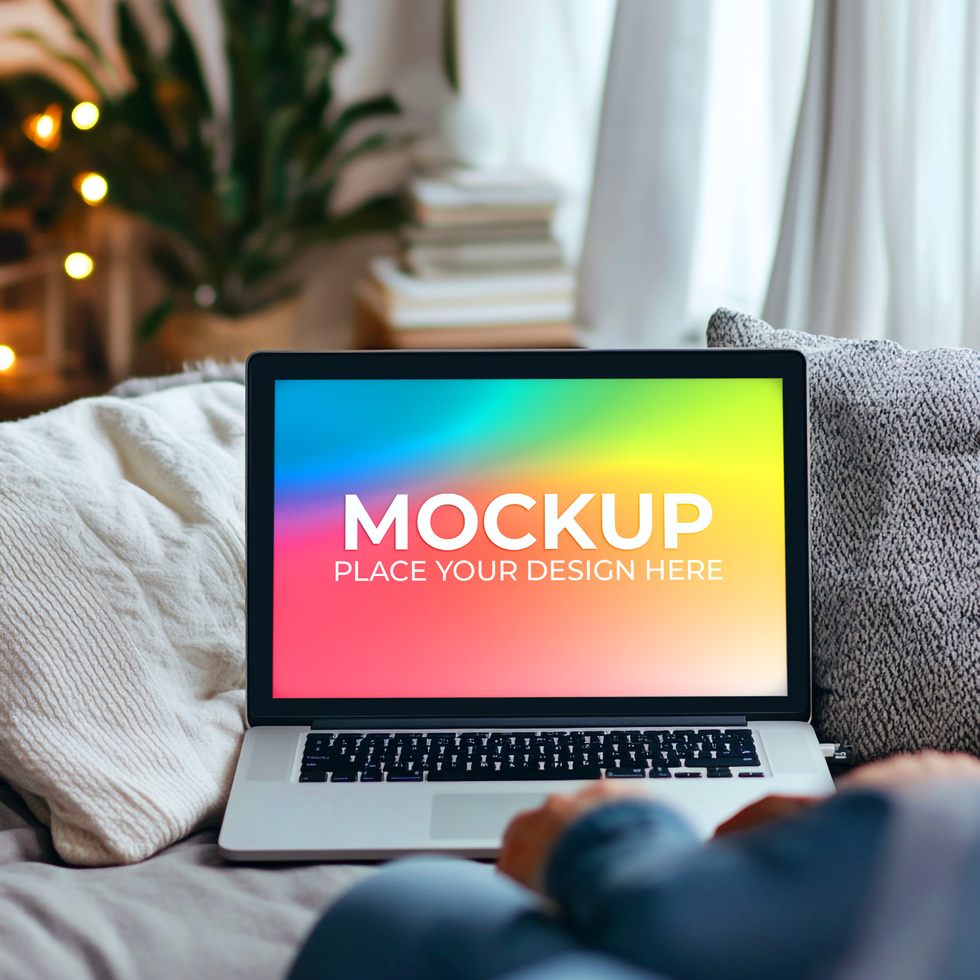 High-Resolution Laptop Scene for Product Design psd