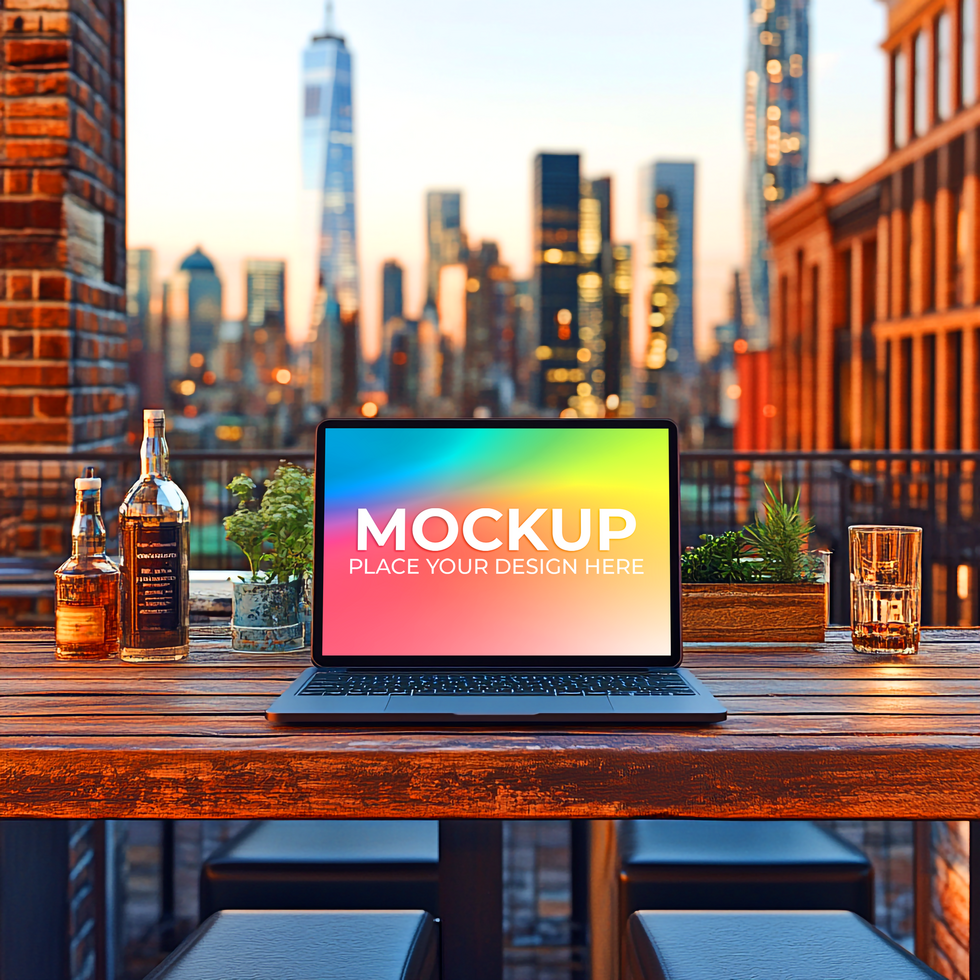 Mockup Template with Realistic Laptop Device psd