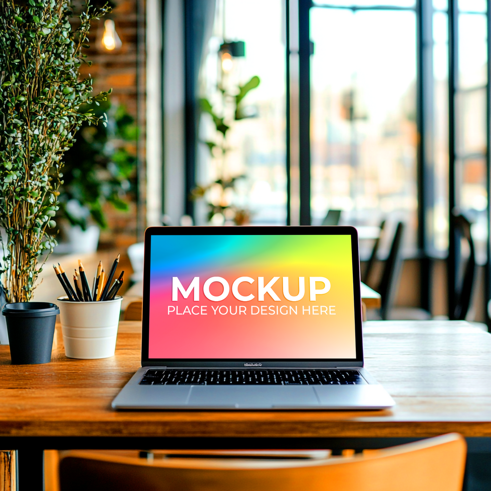 App Launch Scene Featuring Laptop psd