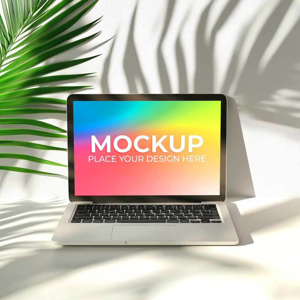Smart Laptop Setup for UX Work psd