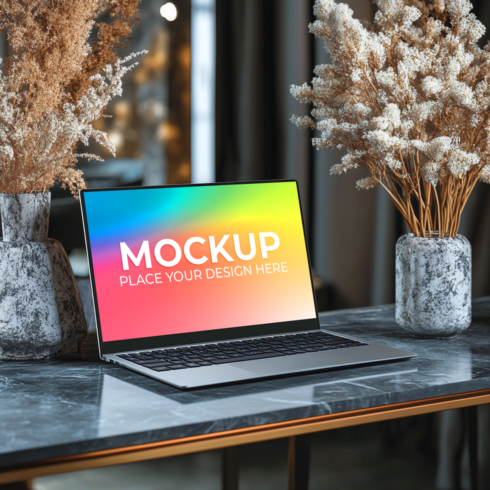 Device Branding Concept with Laptop psd