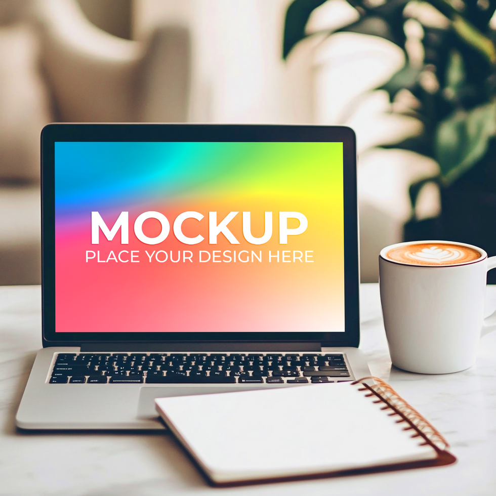 Tech Branding Template with Laptop Scene psd