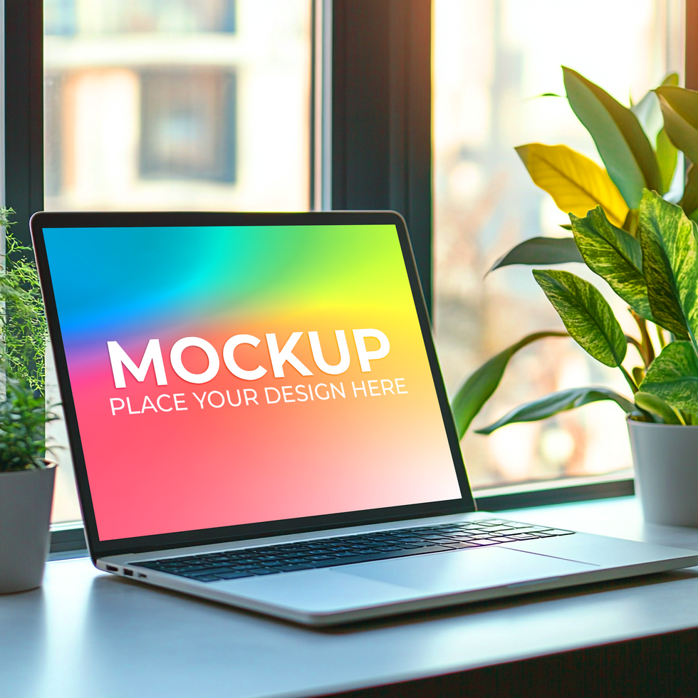 Realistic Laptop Screen for Web Preview psd