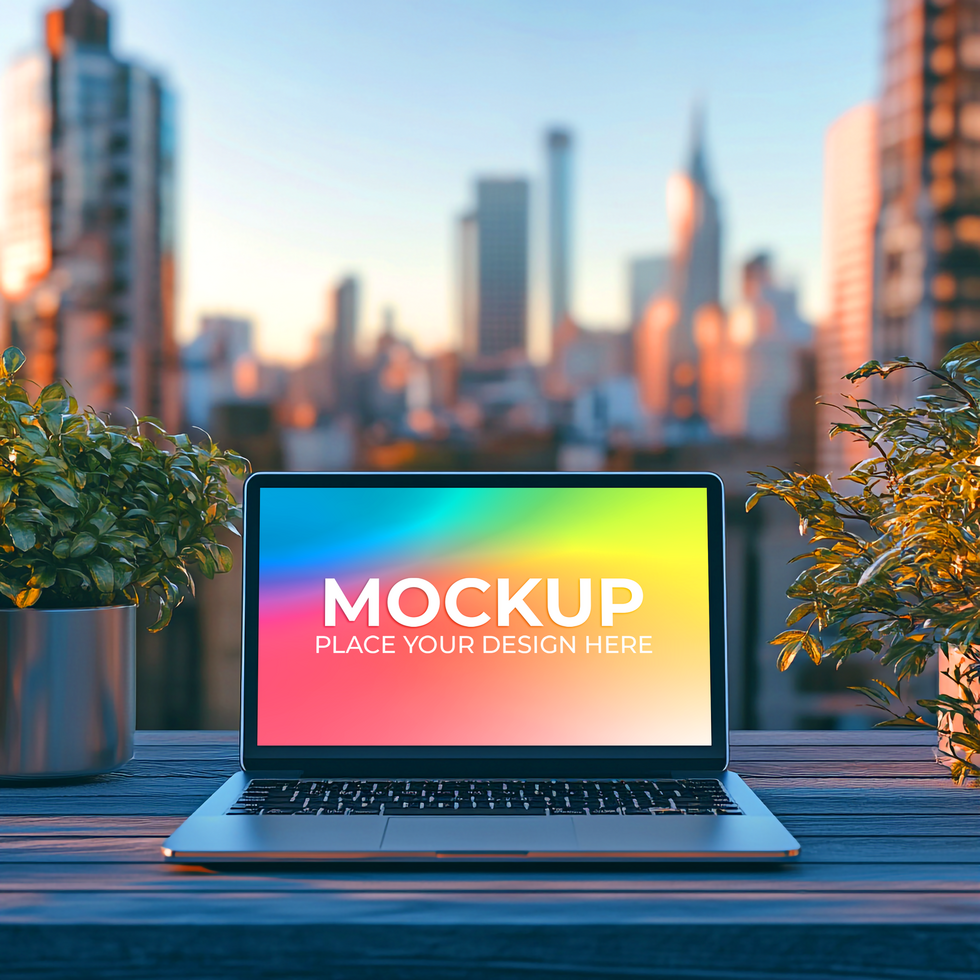 White Background Laptop for App UI psd