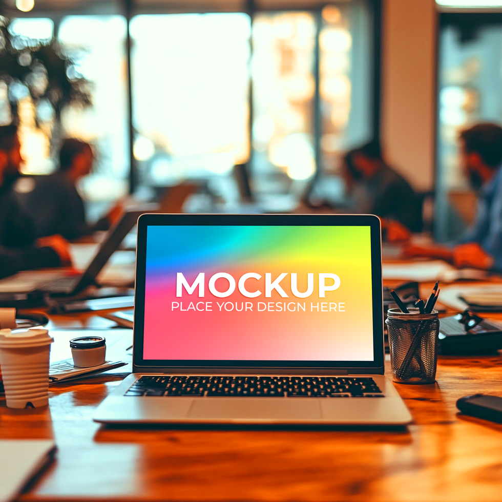 Front View Laptop Mockup for Branding psd