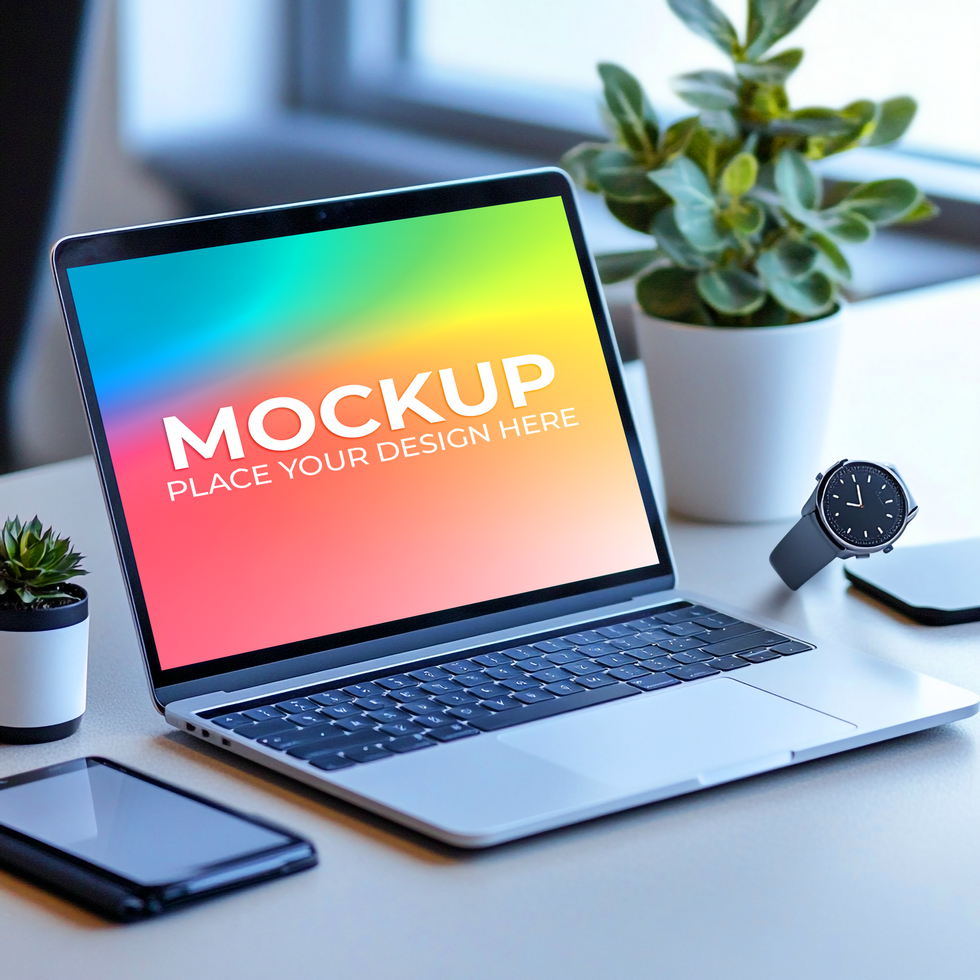 High-Quality Laptop Display for Product Demo psd