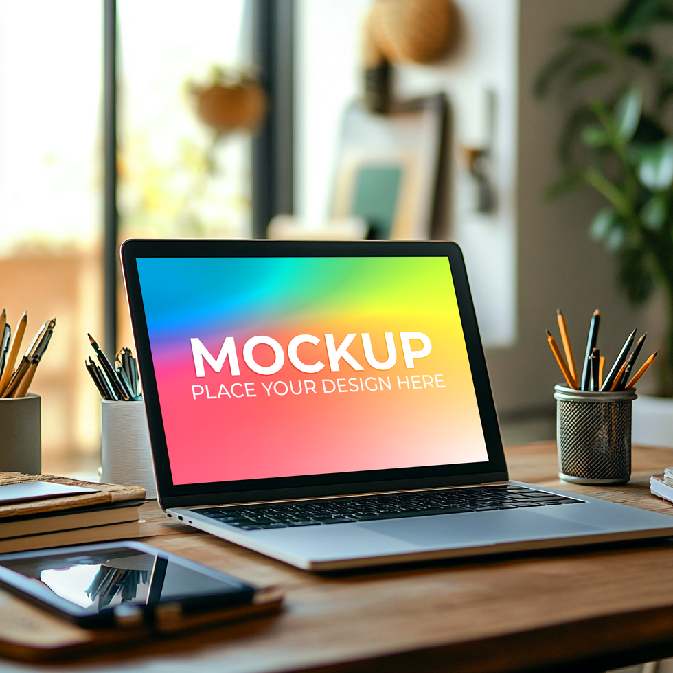 Laptop-Based Scene for Digital Products psd