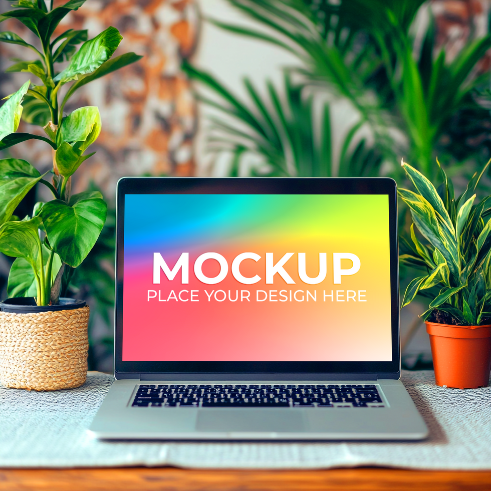 Modern Laptop with Customizable Screen psd