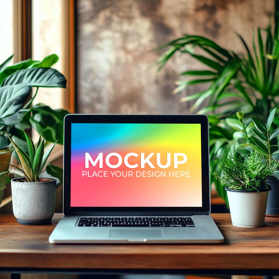 Website Concept Display with Laptop psd