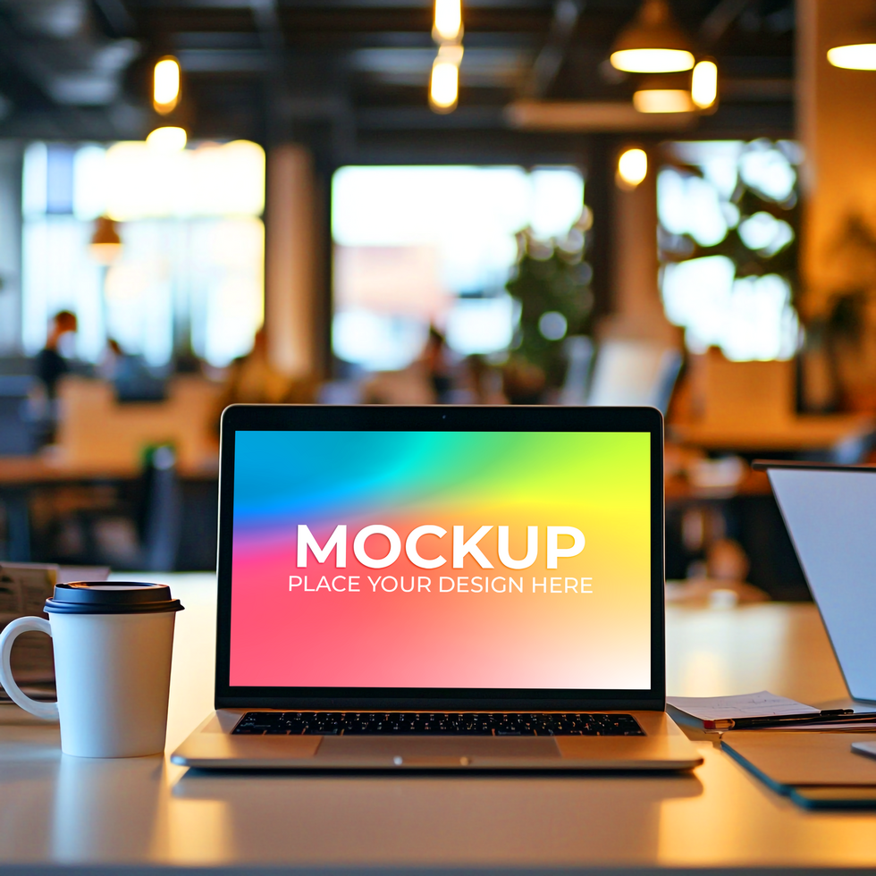 Smart Laptop Scene for Creative Use psd