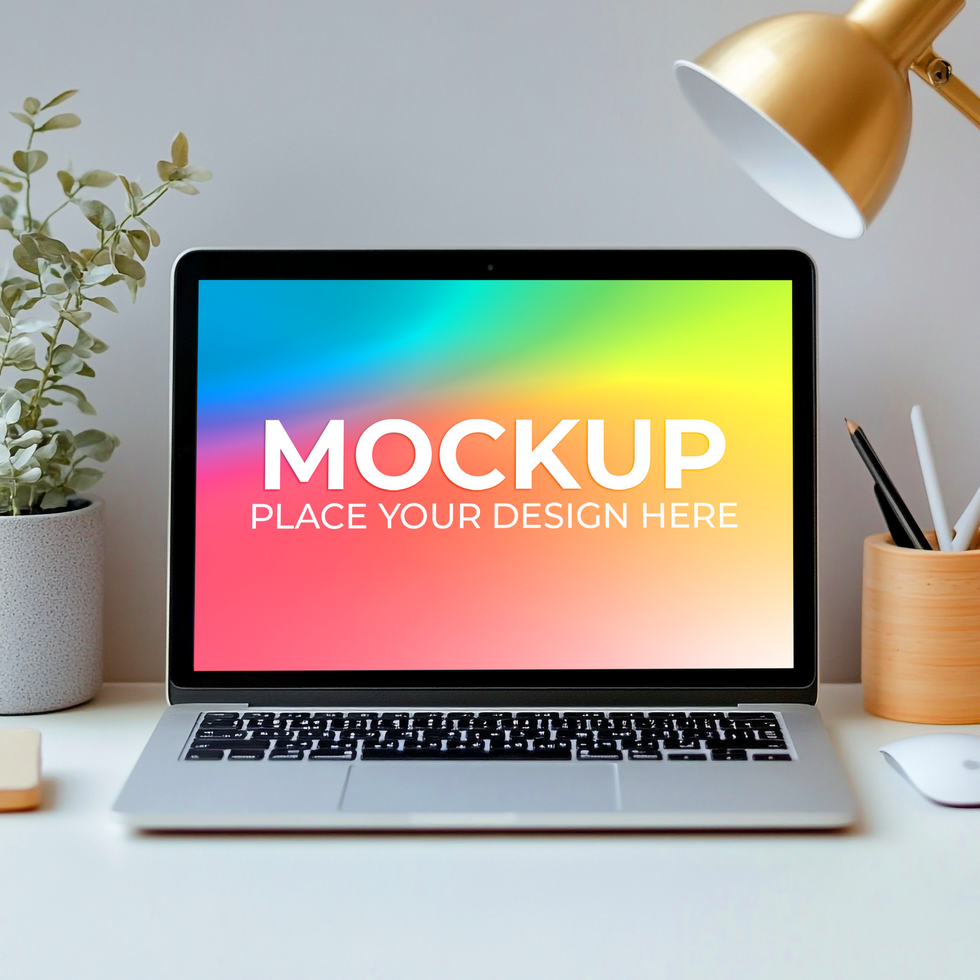 Product Launch Mockup with Laptop psd