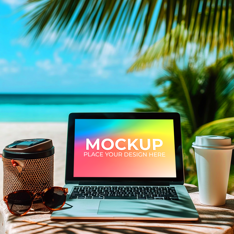 Business Project Display Using Laptop psd