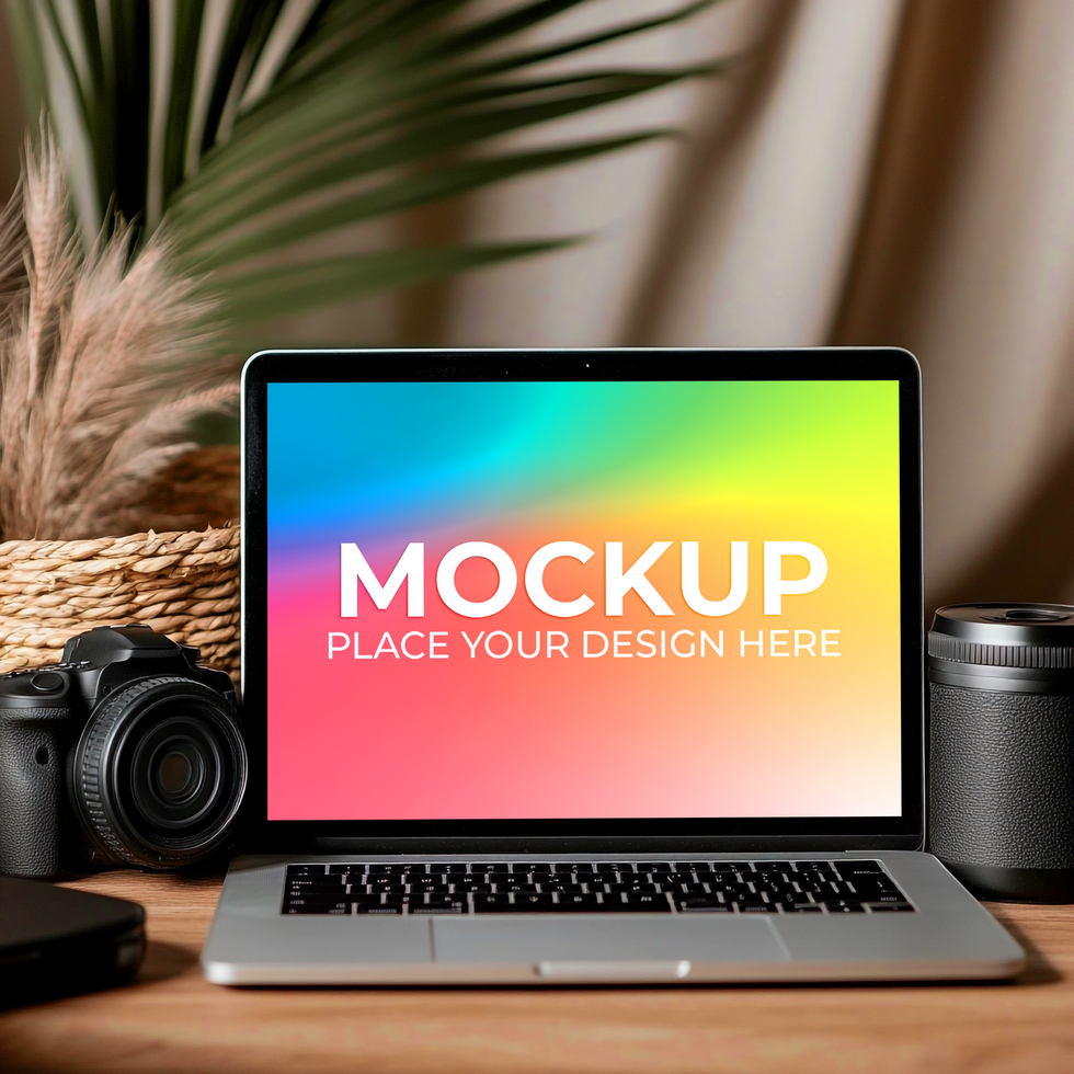 Flat Laptop Display for Online Platforms psd