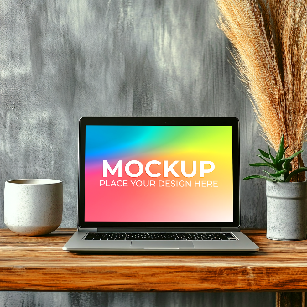 Clean Branding Mockup with Laptop Device psd
