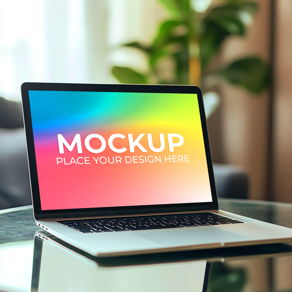 Editable Laptop Scene for UI UX Work psd