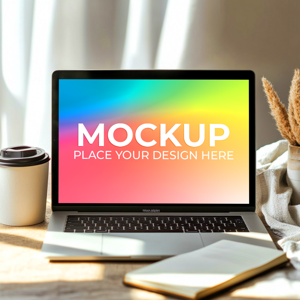 Laptop with Blank Screen for App Showcase psd