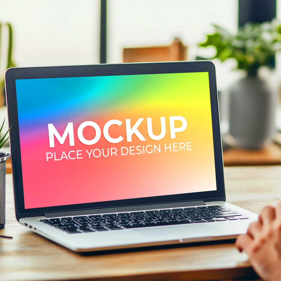 Laptop Interface Mockup for App Development psd