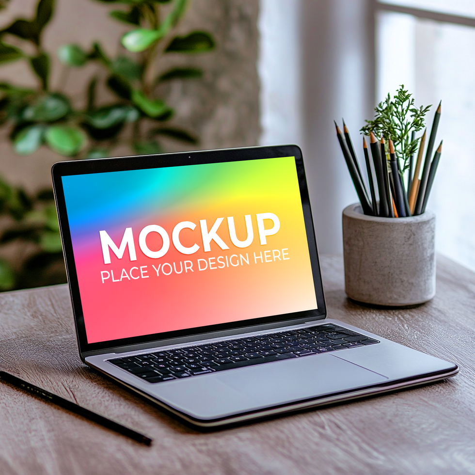 Application Preview with Blank Laptop Design psd