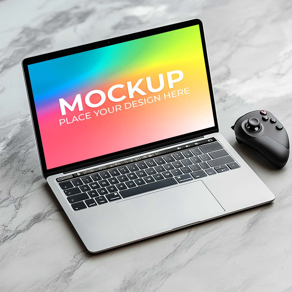 Laptop Template for Software Demonstration psd