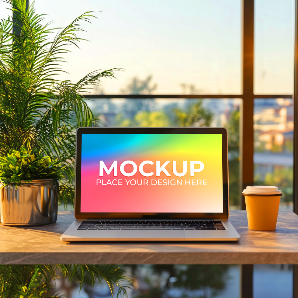 Creative Tech Branding with Laptop Mockup psd