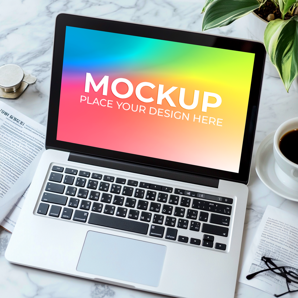 Realistic Laptop Mockup for Presentation Slides psd