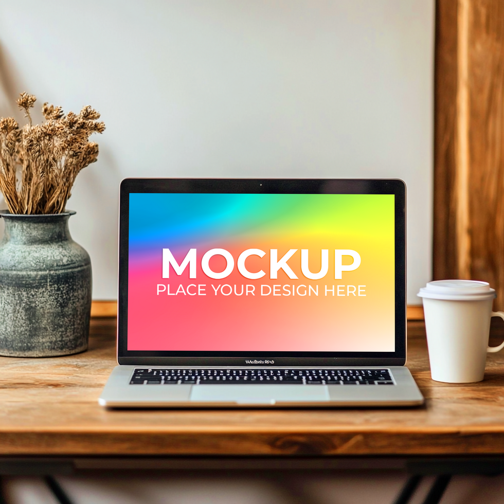 Realistic Laptop Mockup for Website Interface psd