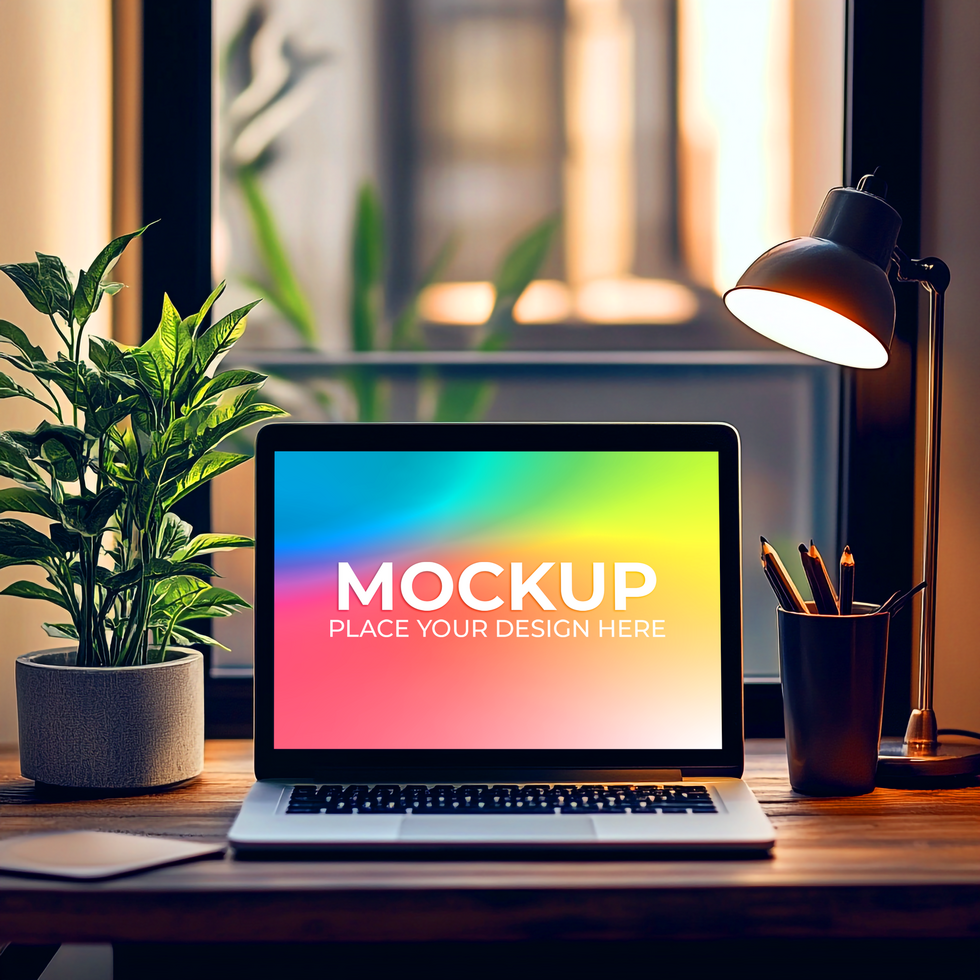 UI Showcase with Laptop Mockup psd