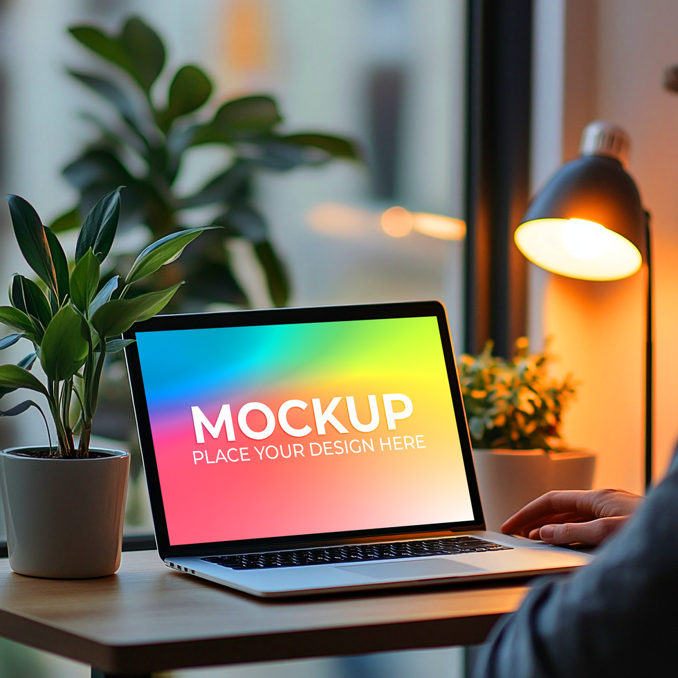 Creative Laptop Layout for Presentation psd