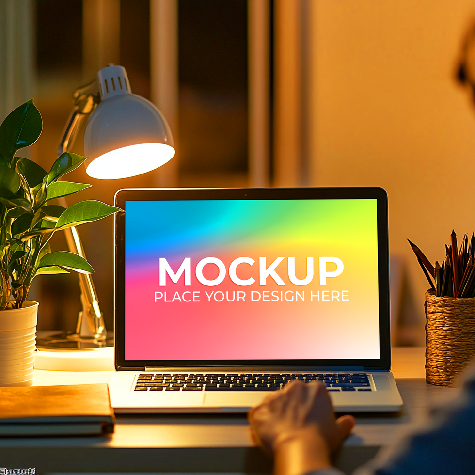 Realistic Screen Design Presentation psd