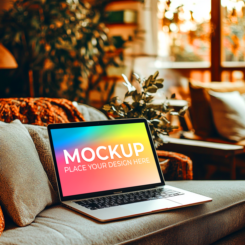 Laptop with Editable Screen for Branding psd