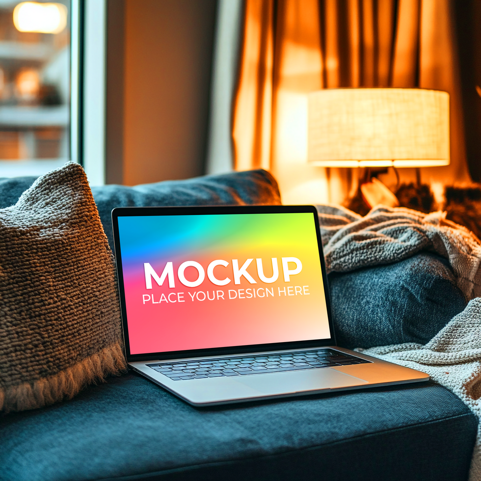 Realistic Laptop Mockup for Freelancers psd