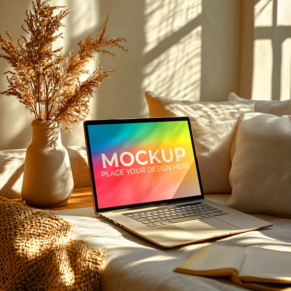 User Interface Presentation on Laptop Screen psd