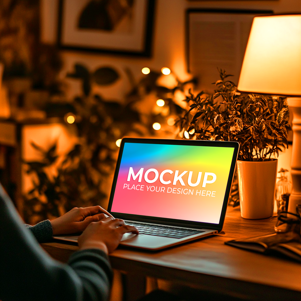 UX Preview on Realistic Laptop Model psd