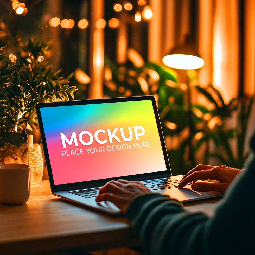 Front-Facing Laptop Mockup Template psd