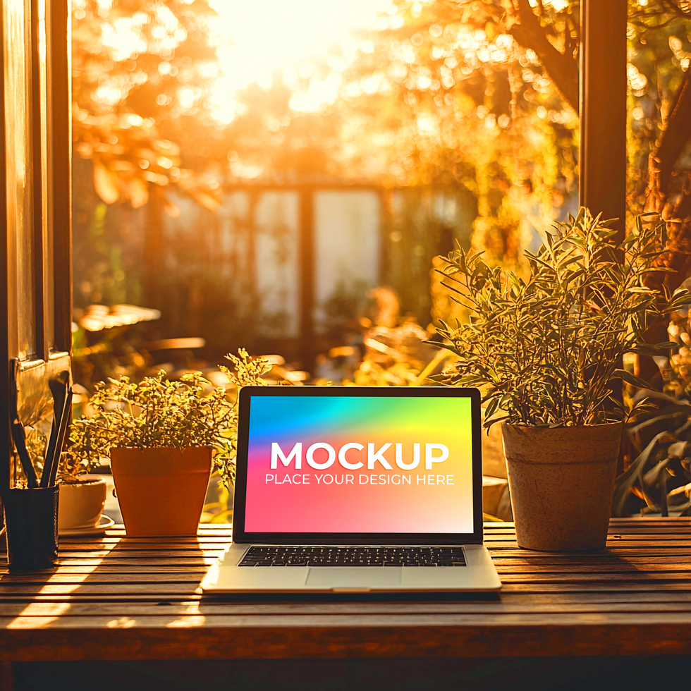 Flat Laptop Mockup for Digital Design psd