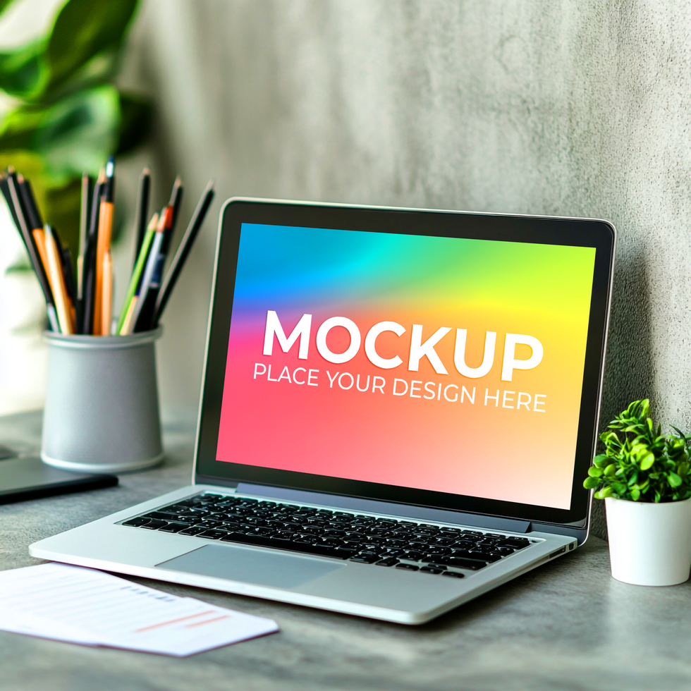 Empty Laptop Display for Website Mockup psd