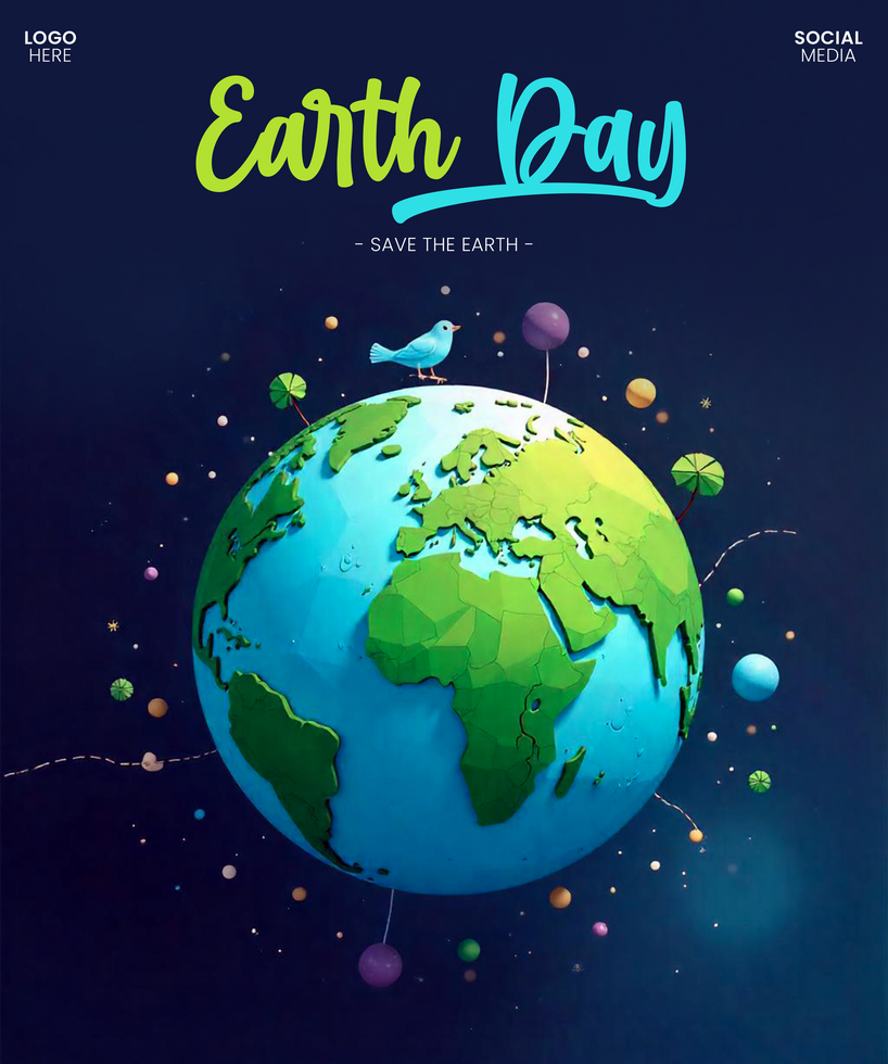 Eco-Friendly Earth Day Post Template Free Download, Fully Editable psd