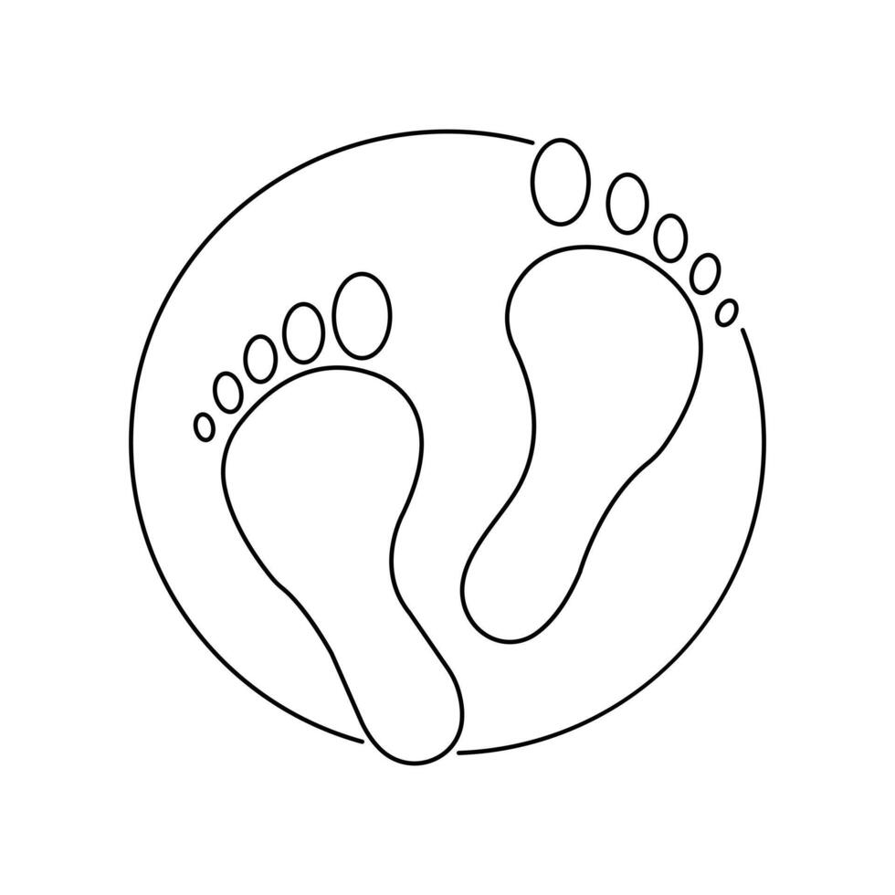 One continuous line art drawing of foot sole linear style Hand drawn minimalism design vector