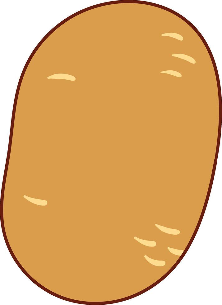 Brown potato illustration with smooth surface and soft outline vector