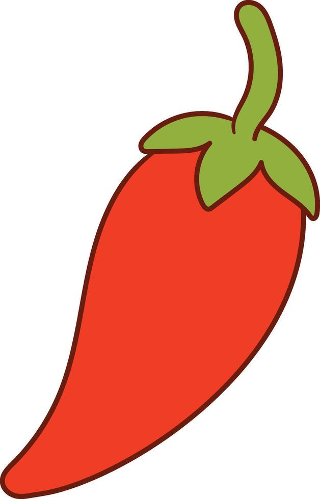 Illustration of a red chili pepper with green stem vector