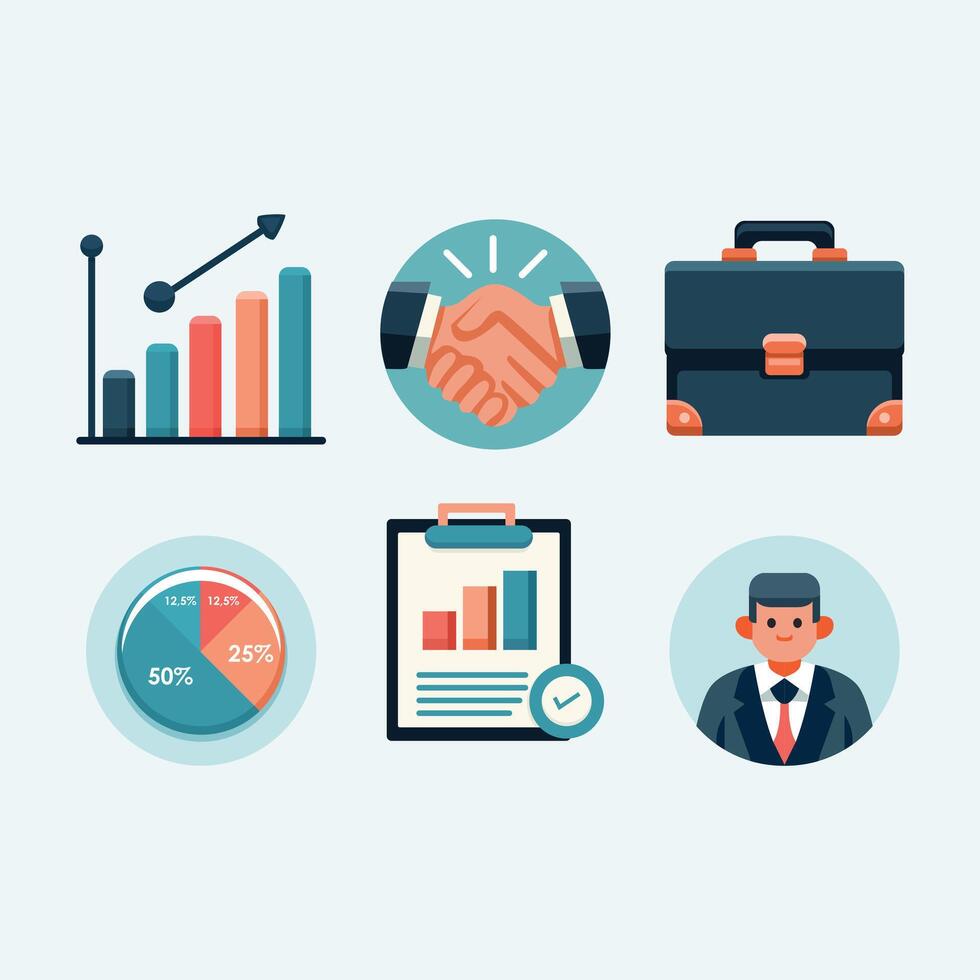 Office Business Set Illustration Design vector