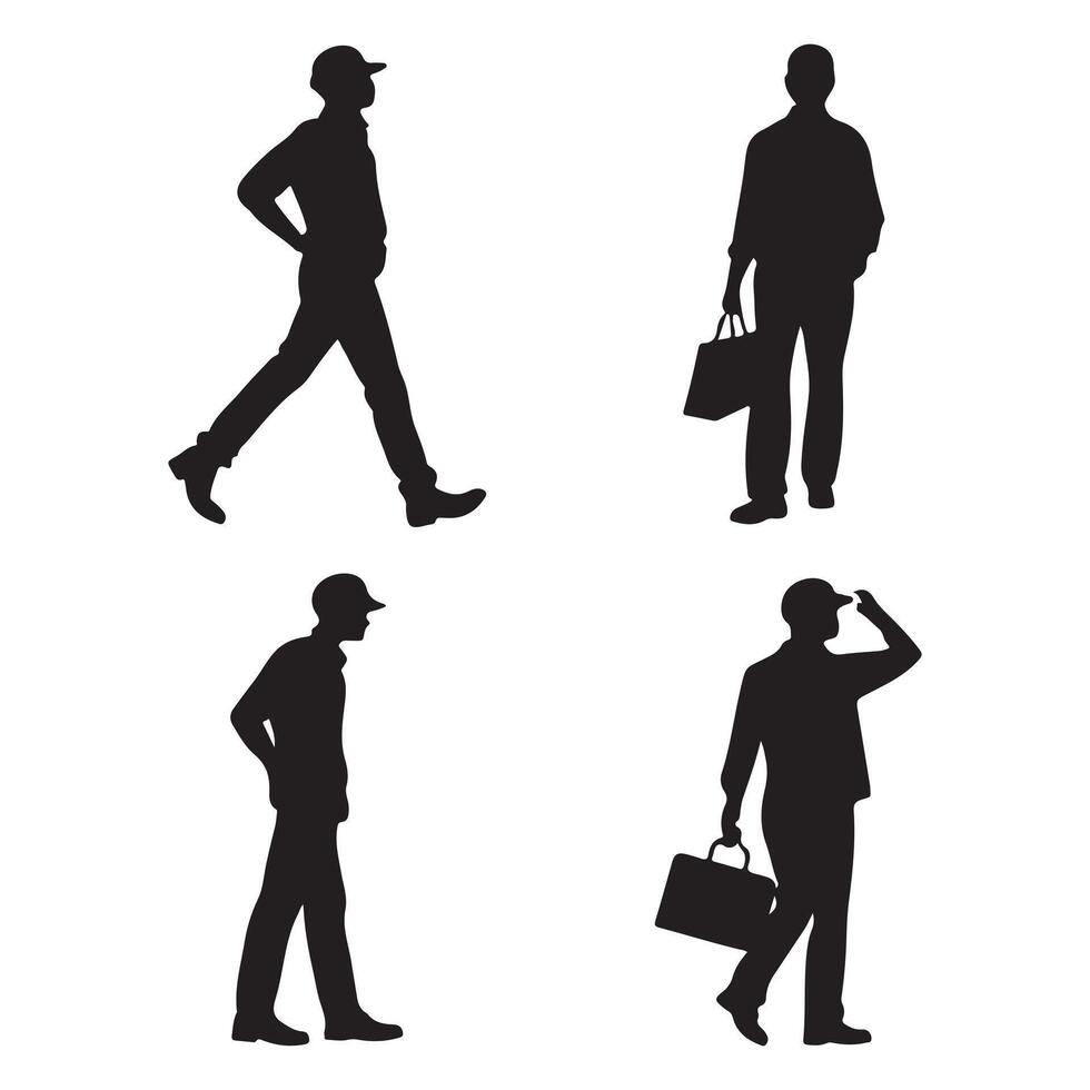 Editable Man Silhouette Icons vector