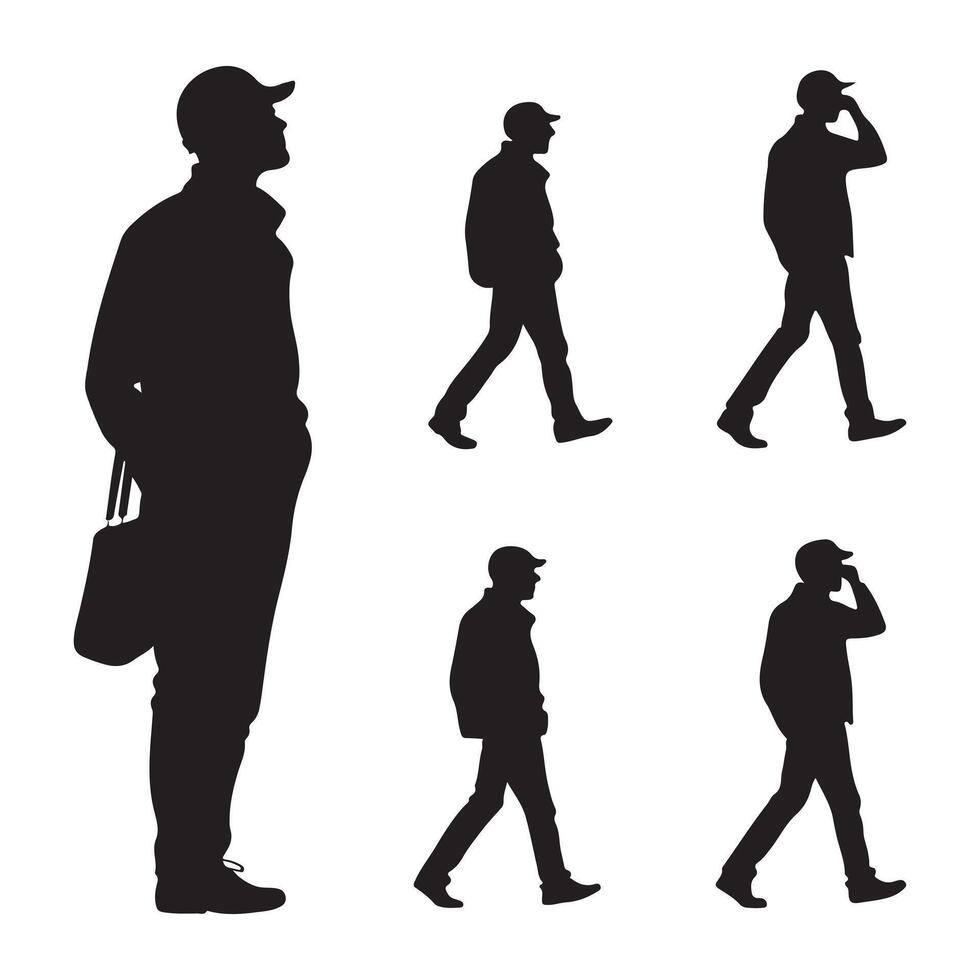 Man silhouette icon set design vector