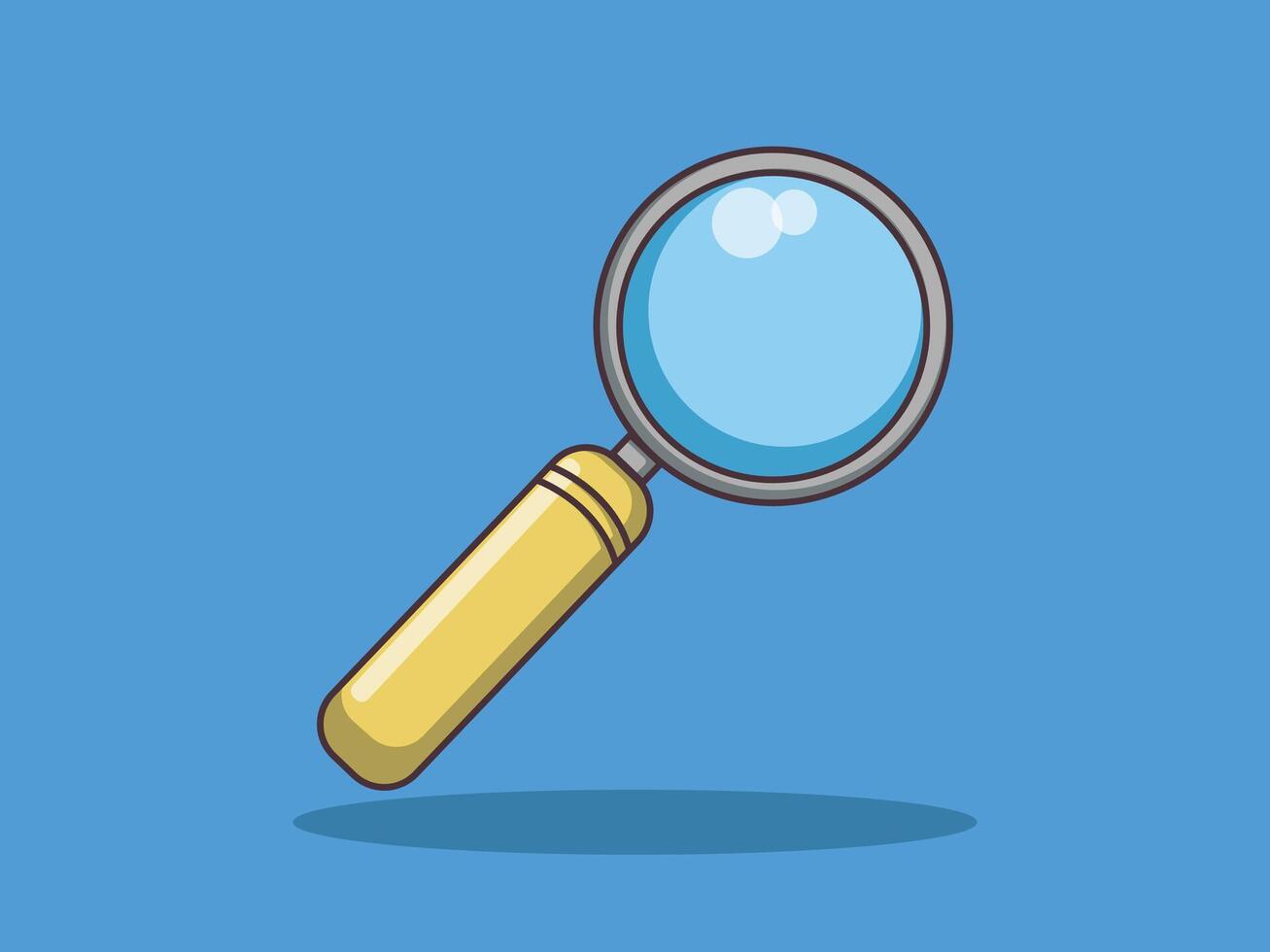 magnifying glass icon isolated on blue background vector
