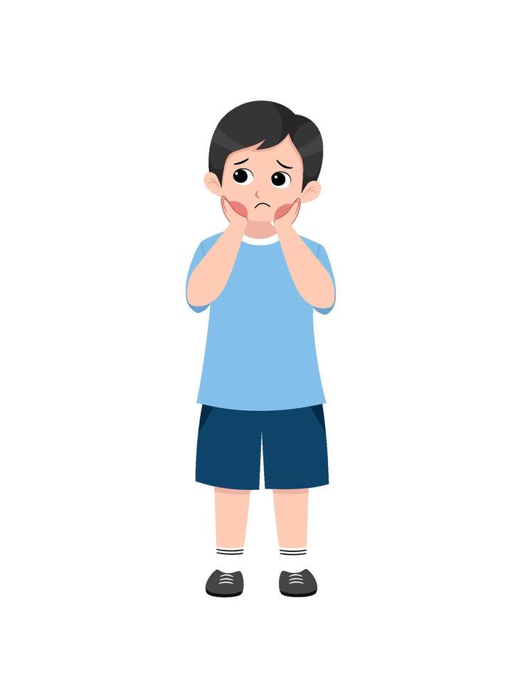 Illustration of a boy having toothache vector