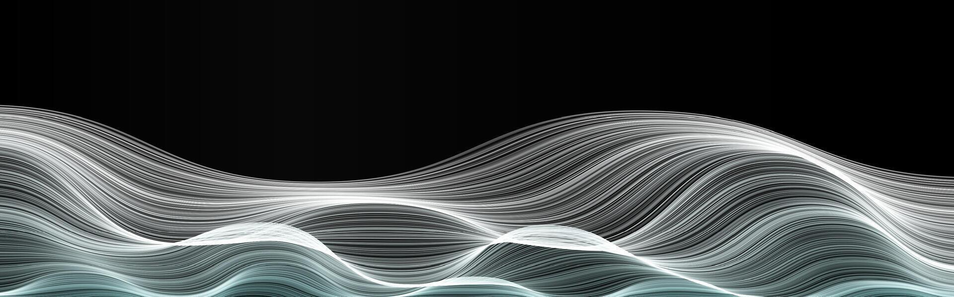 Smooth Wave Dune Lines, Flowing Curves Creating Futuristic Motion Effect. Perfect for Tech, Music, and Design Themes. Illustration vector