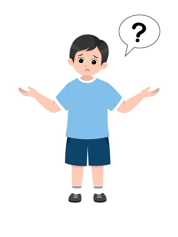 Little boy with a confused expression vector